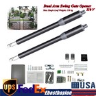 New Automatic Arm Dual Swing Gate Opener Heavy Duty Kit Electric Remote Control