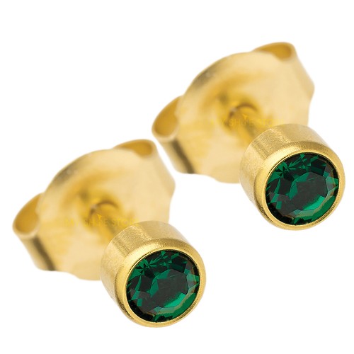 PAR DE PENDIENTES QUIRÚRGICOS DE PERNOS ESTÉRILES CERTIFICADOS PERFORADOS EN ORO 24 QUILATES - Imagen 21 de 49