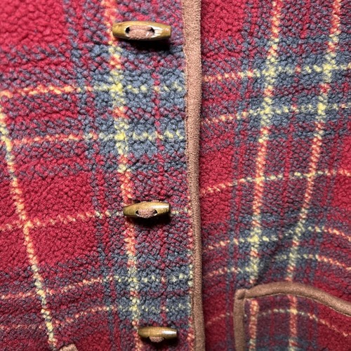Orvis Medium Western Fleece Jacket, Wood Button Front Boho Cowgirl, Barn Coat - Picture 4 of 15
