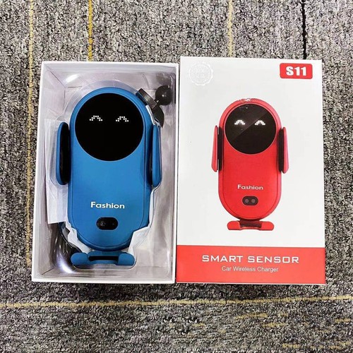 10W Car Wireless Charger Auto Mount Phone Holder Smart Infrared Sensor (Blue) - Photo 3 sur 6