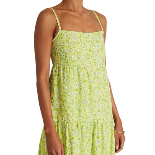 Abito midi Faithfull the Brand Nyree Cremona stampa floreale taglia large babydoll nuovo con etichette - Foto 5 di 13