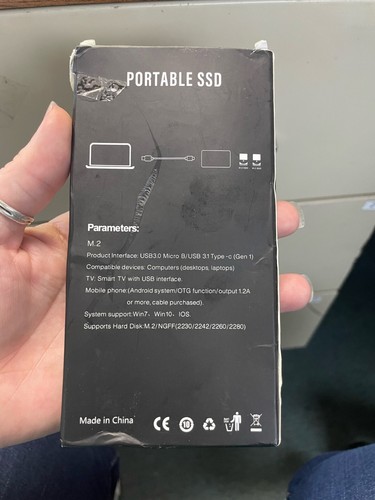 Portable M.2 solid state drive with 2TB storage type C ISB 3.0 and 3.1 - Picture 2 of 2
