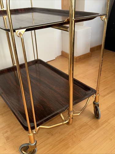 TOP Dinett Bremshey? Servierwagen 70er? Top Mahagoni? Golden SELTEN!! Wohnzimmer - Bild 11 von 22