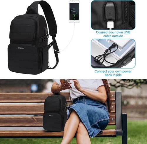 Mochila Bandolera Viaje Senderismo Mochila de Día para Hombres Mujeres Bandolera Bolso Bandolera Bolso de Pecho - Imagen 3 de 14