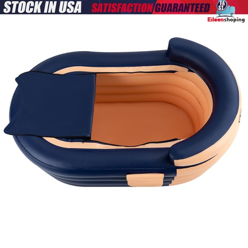 Portable Ice Bath Tub PVC Inflatable Hot Bathtub SPA Massage Athletes Outdoor - Picture 8 of 17