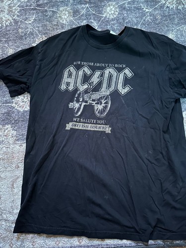Cool Retro AC/DC For Those About to Rock 1982 British Concert T-SHIRT XL - Imagen 2 de 3