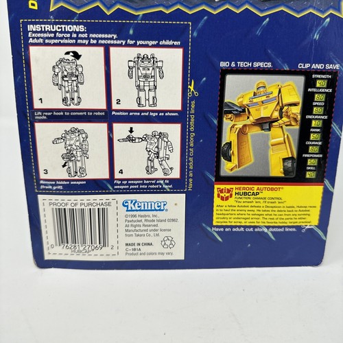 Transformers MACHINE WARS HUBCAP Heroic Autobot Sealed on Card 1996 Hasbro - Picture 13 of 14