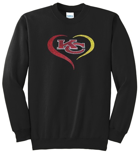 Women's Kansas City Chiefs Ladies V-neck T-shirts Bling Shirt Football Tee - Picture 8 of 9