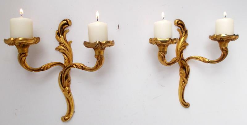 Pr Vintage French Solid Bronze Rococo Candle Sconces Wall Lights Pr Vintage French Solid Bronze Rococo Candle Sconces Wall Lights