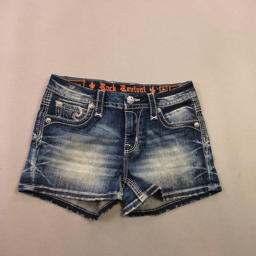 Rock Revival Shorts Girls 26 Lightweight Outdoors Blue Chino Pockets