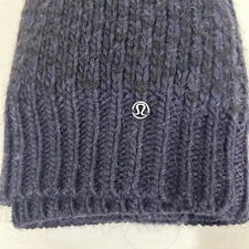 Lululemon Infinitely Mad Scarf Black & Purple Alpaca Wool Blend Chunky Knit