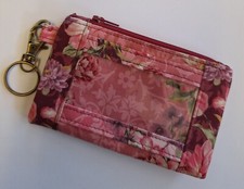 Cotton Fabric Floral Zippered Key Fob/ID Holder