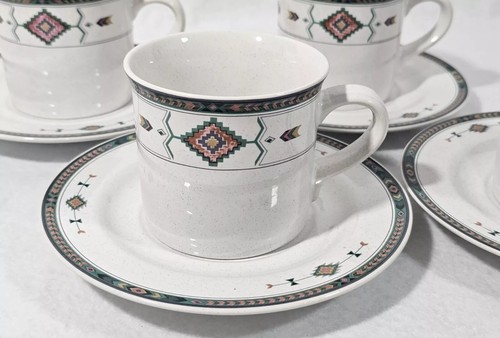 4er Set Studio Nova ADIRONDACK 3" flache Tasse Becher und Untertasse Set Tee Kaffee Sehr guter Zustand - Bild 7 von 15