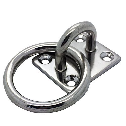 Placa cuadrada de acero inoxidable para ojos con anillo grado marino AISI 316 5 mm, 6 mm u 8 mm - Imagen 5 de 6