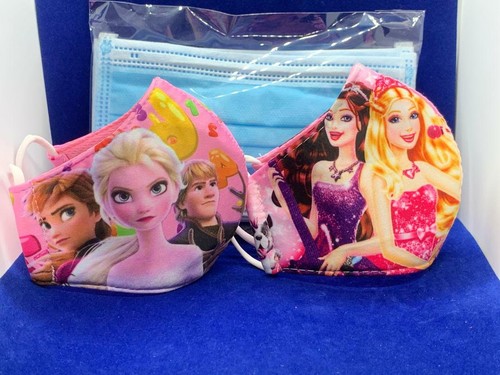 2-5 PACK CHILD KIDS FACE MASK WASHABLE & REUSABLE FROZEN, Girls 3 - 8 year old - Picture 8 of 51