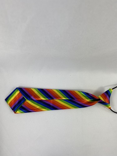 Rainbow Striped Pet Neck Sweater Tie Dog 14”Elastic Neck 11” Length LGBTQ+ Pride - Picture 8 of 8