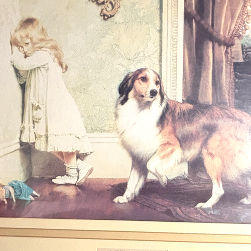 Vintage A Special Pleader Framed Picture 1986 Charles Burton Girl & Collie 23x19 - Picture 2 of 10