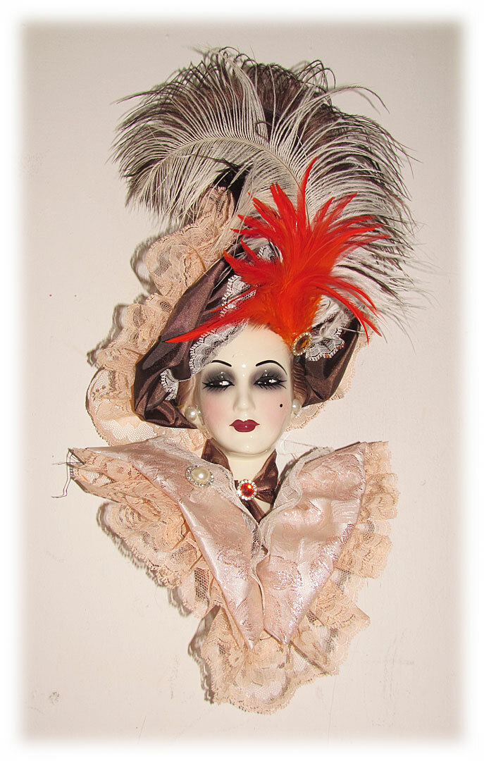 Unique Creations Limited Edition Muñeca De Dama Busto Mascarilla Decoración colgante de parojo Arte Unique Creations Limited Edition Muñeca De Dama Busto Mascarilla Decoración colgante de parojo Arte