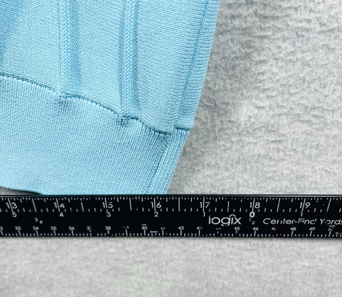 Chico's Faux Pleat Sweater Size 2 (US 12) Ribbed Dolman Sleeves Bateau Neck Aqua - Picture 7 of 15
