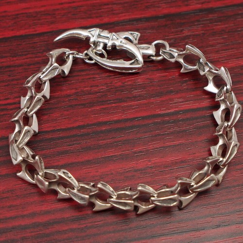 RIESIGE SCHWERE HAI BARAKA KETTE 925 STERLINGSILBER HERRENARMBAND 8,5 9 9,5 10" - Bild 10 von 12