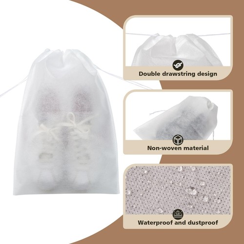 8 Pack Clear Shoe Bags Waterproof Dust Bags with Drawstring, 15.7x11.8 Inch - Picture 6 of 7
