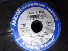 Ancor Marine BLACK 2 AWG Boat Battery Tinned Copper Cable Wire 100 FT  #114010