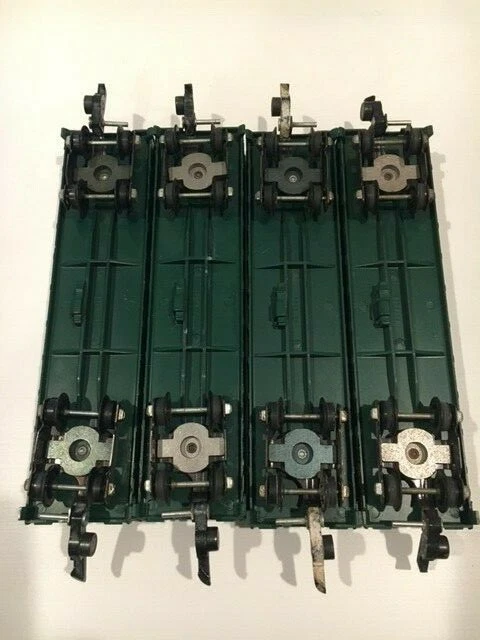 7 AMERICAN FLYER 631 GONDOLAS 4 Painted/3 Plastic - Weighted Trucks - All Steps - Image 4 of 4