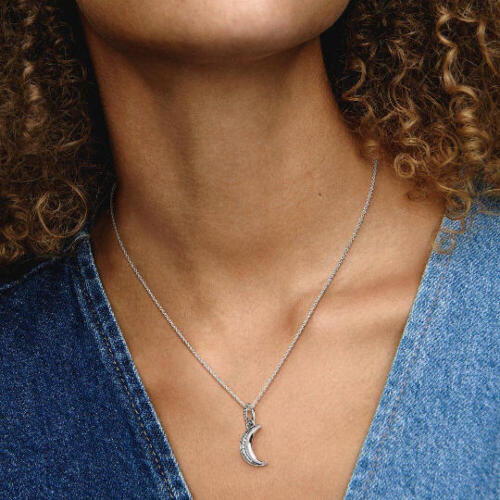 AUTHENTIC PANDORA Sparkling Crescent Moon Pendant Only, No Chain with Box - Picture 4 of 6