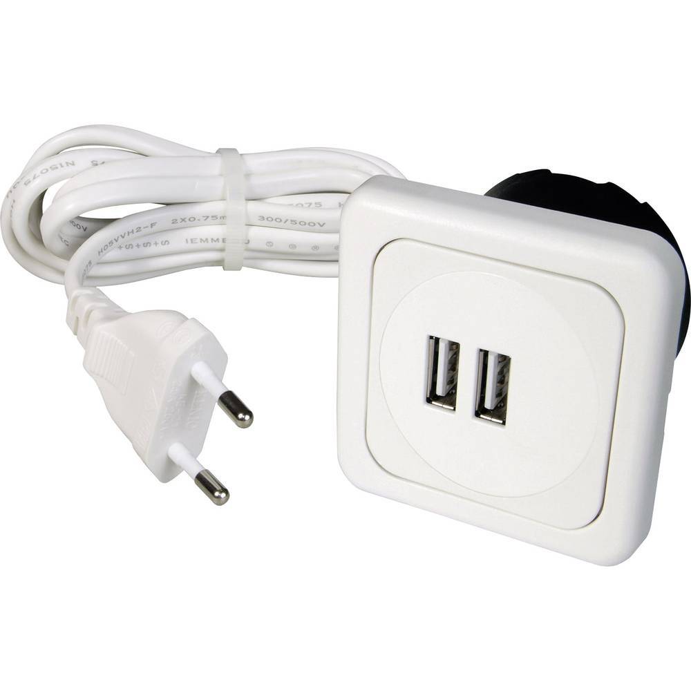 interBär 9016-008.81 2fach USB-Ladesteckdose mit USB с защитой IP20 Weiß