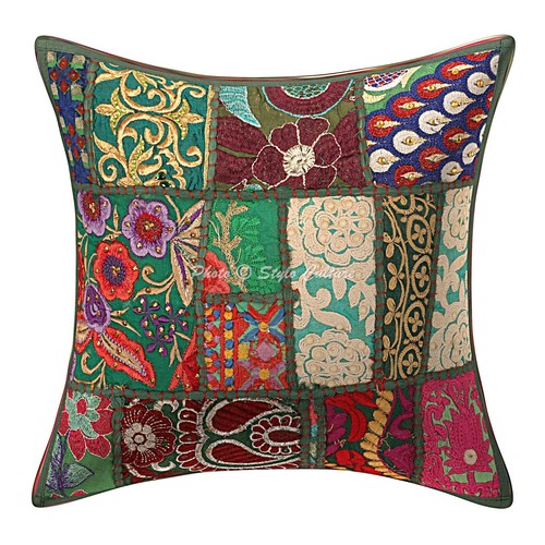 Vintage Cushion Cover Indian Throw Ethnic Pillow Case Hippie Gypsy Home Decor - Picture 2 of 6