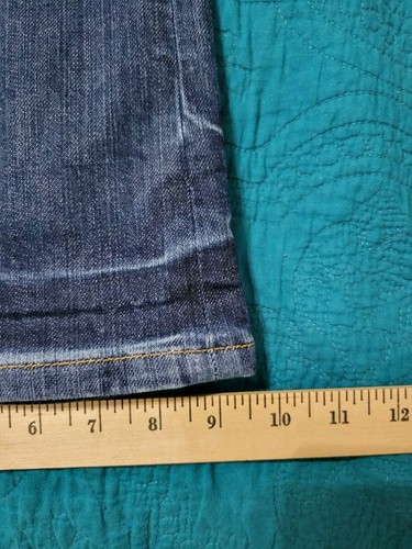 Vintage Bebe 32 X 34 Bling Flare Jeans Low Rise Y2K Signature Distressed USA - Picture 15 of 17