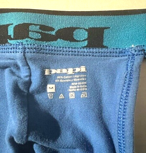 PAPI Mens Royal Blue Thong Cotton Spandex String Underwear sz M #205 - Picture 10 of 10
