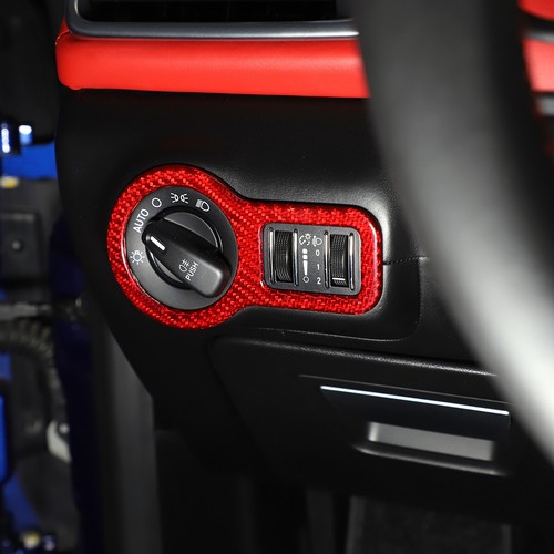 Marco de borde de botón interruptor de faro rojo carbono para Maserati Ghibli 2014-21 - Imagen 4 de 14