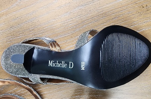 Michelle D 4" High Heels Shimmering Silver Gold 8.5 M Stunning 2009 NIB!! - Picture 7 of 13