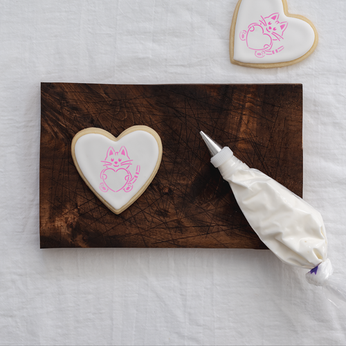 Plantilla de galletas Heart Cat - plantillas Mylar duraderas y reutilizables - Imagen 2 de 6