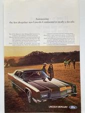 1970 Lincoln Continental Print Ad New Flow Through Ventilation