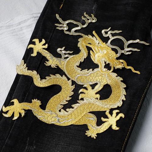 Majestätischer traditioneller chinesischer mythischer Drache bestickt Aufnäher Patch Applikation - Bild 1 von 12