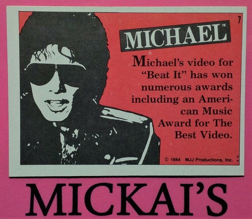 1984 TOPPS MICHAEL JACKSON SERIES ONE - TRADING CARD #7 - MJJ PRODUCTIONS - POP - Picture 2 of 2