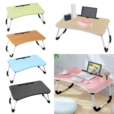 Laptop Desk Foldable Bed Tray Anti Skid Tablet Holder Breakfast Serving Table Uk Laptop Desk Foldable Bed Tray Anti Skid, Bed Desk Tray With Charger