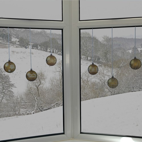 Pegatinas de ventana de chuchería se adhieren reutilizables decoraciones de Navidad calcomanía rápida simple - Imagen 18 de 27