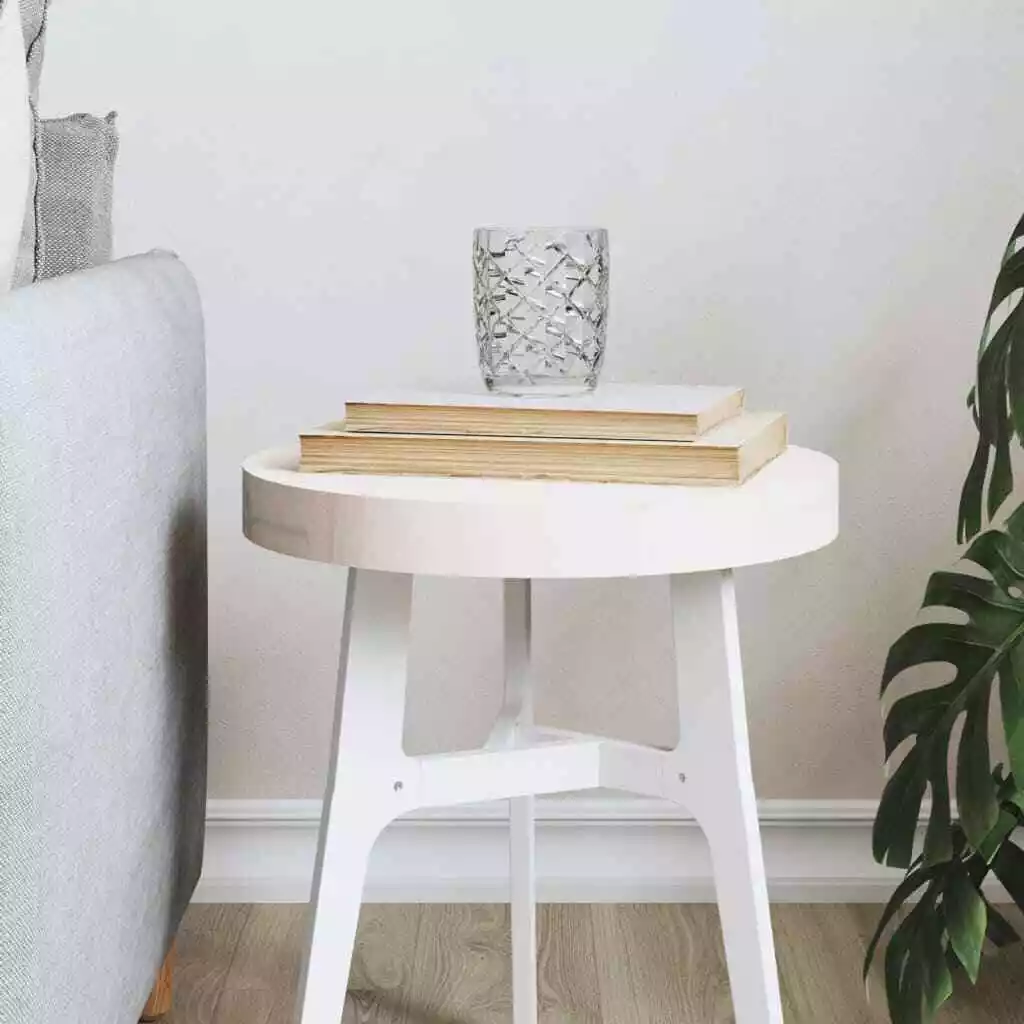 Table Top Round White 30x3 cm Solid Wood Pine vidaXL