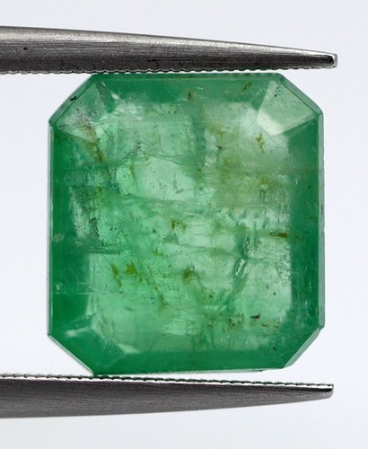 Square Cut 9 mm 3.58 Ct 100% Natural Loose Emerald Panna Certified Gemstone - Picture 2 of 8