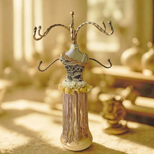 Vintage Mannequin Jewelry Stand Victorian Inspired Necklace Display Organizer - Picture 7 of 9