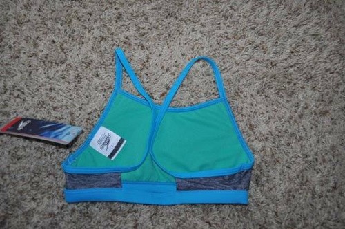 Girls Swimsuit Speedo Racerback Bikini 2 Pc Blue Gray Bathing Suit $44 NEW-sz 7 - Picture 4 of 6