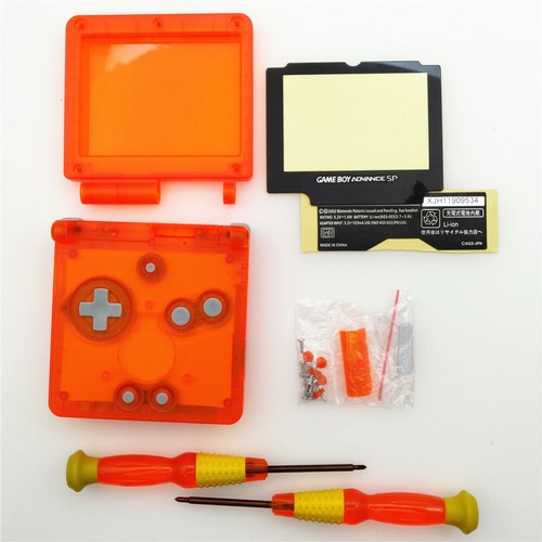 Transparent Clear Orange Shell Housing Case For Game Boy Advance SP GBA SP - Picture 2 of 7