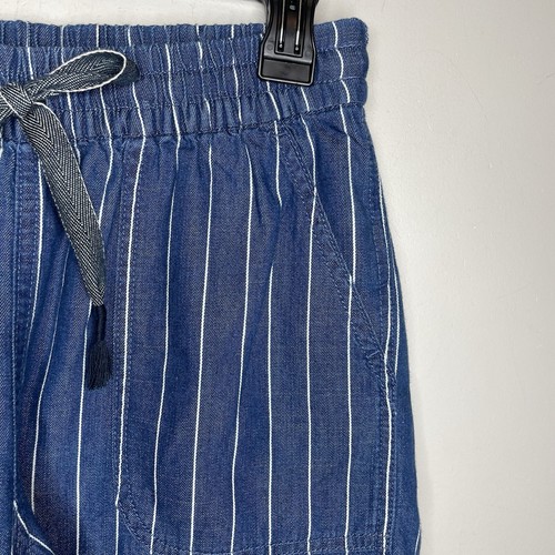 J.CREW Seaside Shorts Women XXS Indigo Stripe Pull-On Cotton Blend AV825 - Picture 4 of 16