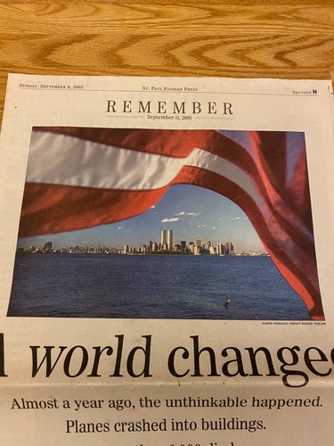 Periódico St Paul Pioneer Press 2002 Remember Sept 9/11 Attack NYC MN Victims - Imagen 2 de 16