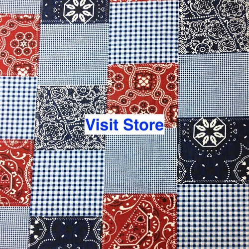 Paisley Patchwork Blue Floral Rose Sewing Quilting Fabric FQ - Picture 5 of 8