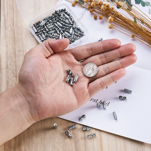 1 Box Platinum Brass Column Peanut Screw Clasps Findings for DIY Jewelry Makings - Picture 7 of 12