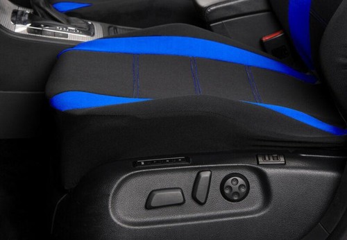 Car 2 Front Seat Covers Bucket Seat Cover Black/Blue For Interior Accessories - Picture 5 of 8